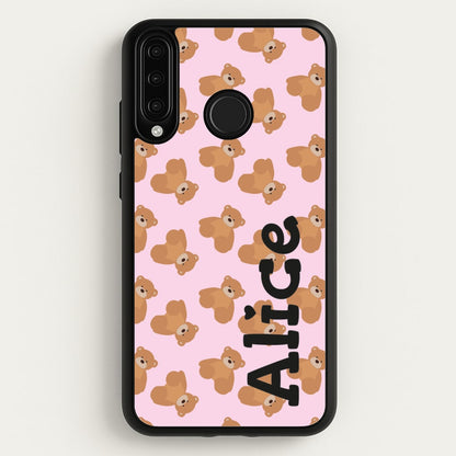 Teddy Bear Pattern - Personalised Christmas   - Christmas Phone Case for Huawei P30 Lite
