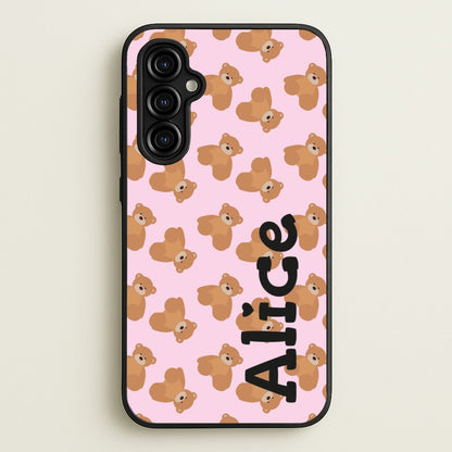 Teddy Bear Pattern - Personalised Christmas   - Christmas Phone Case for Galaxy A54