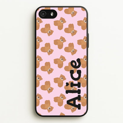 Teddy Bear Pattern - Personalised Christmas   - Christmas Phone Case for iPhone 5 / 5s / SE 2016