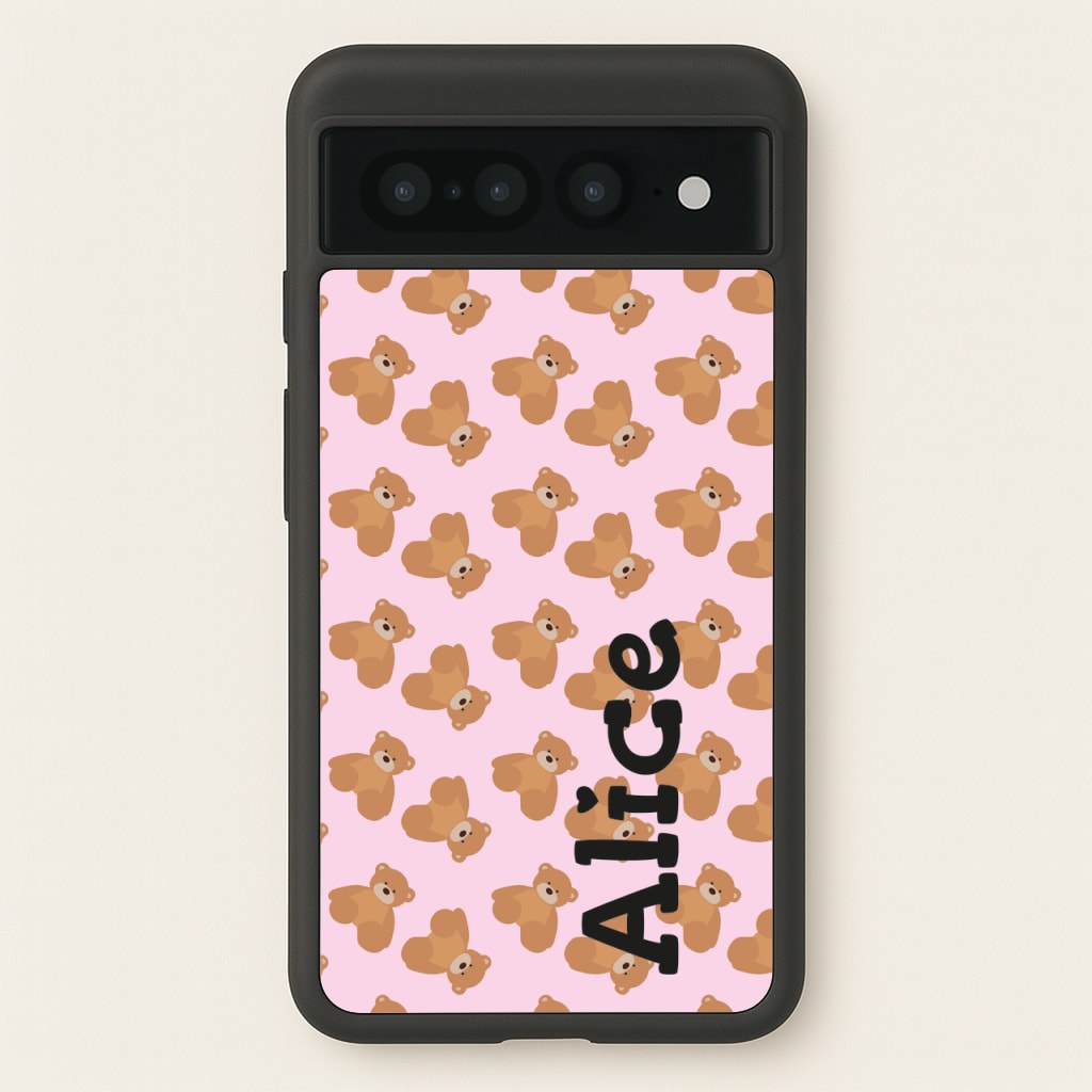 Teddy Bear Pattern - Personalised Christmas   - Christmas Phone Case for Google Pixel 7 Pro