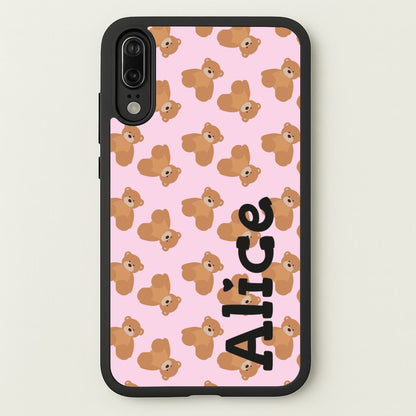 Teddy Bear Pattern - Personalised Christmas   - Christmas Phone Case for Huawei P20