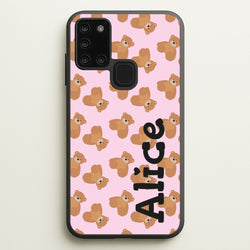 Teddy Bear Pattern - Personalised Christmas   - Christmas Phone Case for Galaxy A21s