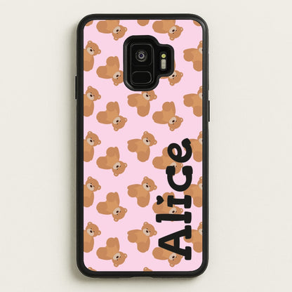 Teddy Bear Pattern - Personalised Christmas   - Christmas Phone Case for Galaxy S9