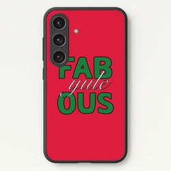 Fab-Yule-Ous Red - Christmas Puns  - Christmas Puns Phone Case for Galaxy S25