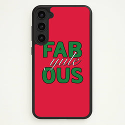 Fab-Yule-Ous Red - Christmas Puns  - Christmas Puns Phone Case for Galaxy S23 Plus
