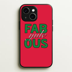 Fab-Yule-Ous Red - Christmas Puns  - Christmas Puns Phone Case for iPhone 14