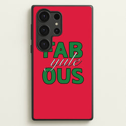 Fab-Yule-Ous Red - Christmas Puns  - Christmas Puns Phone Case for Galaxy S25 Ultra