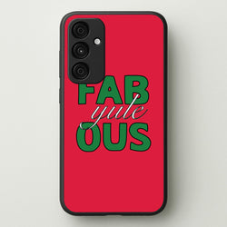 Fab-Yule-Ous Red - Christmas Puns  - Christmas Puns Phone Case for Galaxy A55