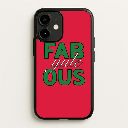Fab-Yule-Ous Red - Christmas Puns  - Christmas Puns Phone Case for iPhone 12 / 12 Pro