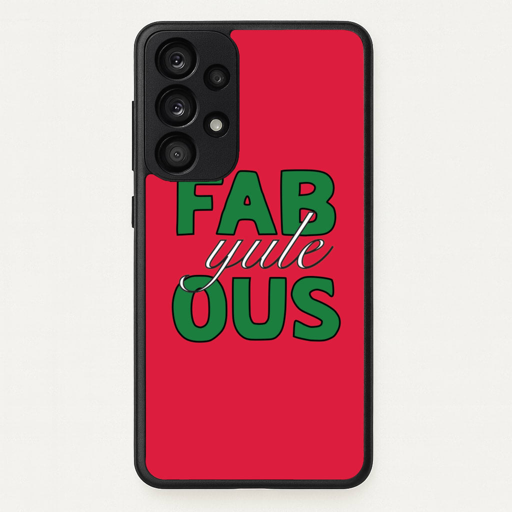 Fab-Yule-Ous Red - Christmas Puns  - Christmas Puns Phone Case for Galaxy A53