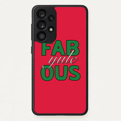 Fab-Yule-Ous Red - Christmas Puns  - Christmas Puns Phone Case for Galaxy A53