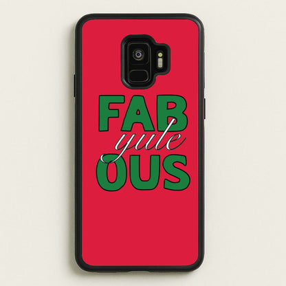 Fab-Yule-Ous Red - Christmas Puns  - Christmas Puns Phone Case for Galaxy S9