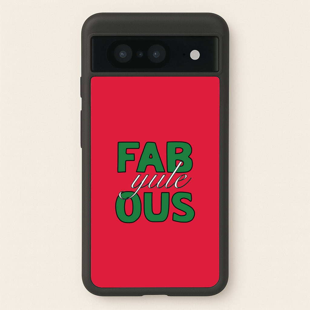 Fab-Yule-Ous Red - Christmas Puns  - Christmas Puns Phone Case for Google Pixel 8