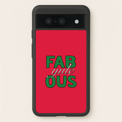 Fab-Yule-Ous Red - Christmas Puns  - Christmas Puns Phone Case for Google Pixel 8