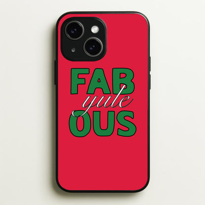 Fab-Yule-Ous Red - Christmas Puns  - Christmas Puns Phone Case for iPhone 15 Plus