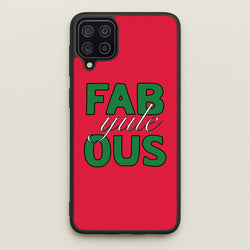 Fab-Yule-Ous Red - Christmas Puns  - Christmas Puns Phone Case for Galaxy A12