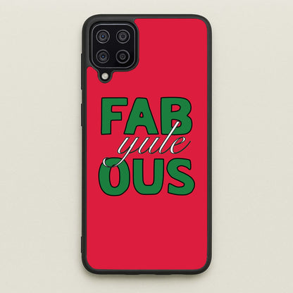 Fab-Yule-Ous Red - Christmas Puns  - Christmas Puns Phone Case for Galaxy A12