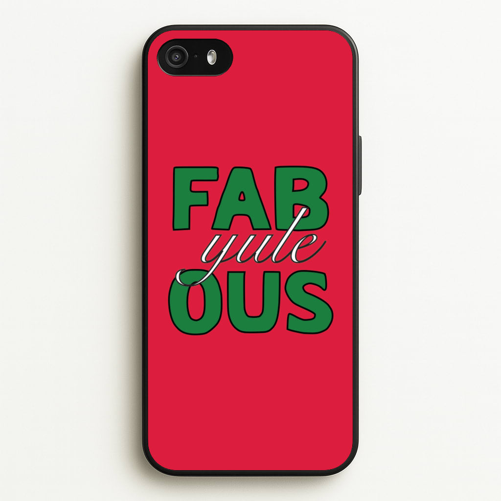 Fab-Yule-Ous Red - Christmas Puns  - Christmas Puns Phone Case for iPhone 5 / 5s / SE 2016