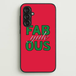 Fab-Yule-Ous Red - Christmas Puns  - Christmas Puns Phone Case for Galaxy S23FE