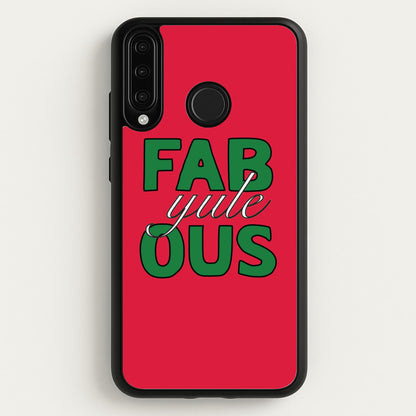 Fab-Yule-Ous Red - Christmas Puns  - Christmas Puns Phone Case for Huawei P30 Lite