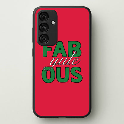 Fab-Yule-Ous Red - Christmas Puns  - Christmas Puns Phone Case for Galaxy A35