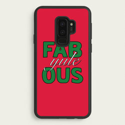 Fab-Yule-Ous Red - Christmas Puns  - Christmas Puns Phone Case for Galaxy S9 Plus