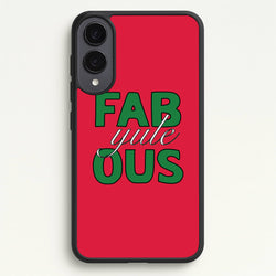 Fab-Yule-Ous Red - Christmas Puns  - Christmas Puns Phone Case for Galaxy S25 Edge