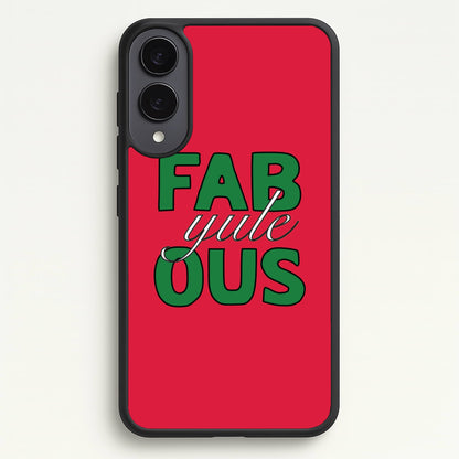 Fab-Yule-Ous Red - Christmas Puns  - Christmas Puns Phone Case for Galaxy S25 Edge