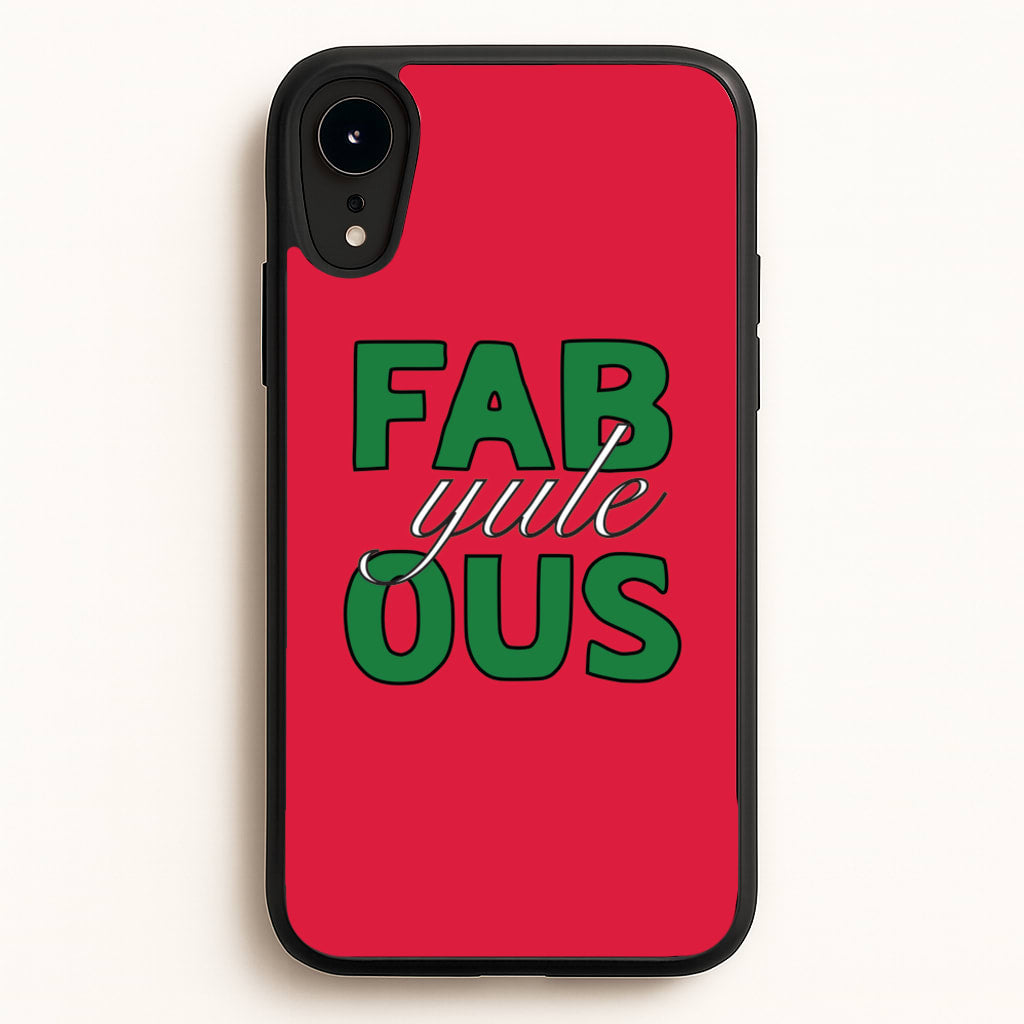 Fab-Yule-Ous Red - Christmas Puns  - Christmas Puns Phone Case for iPhone XR