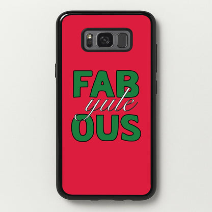 Fab-Yule-Ous Red - Christmas Puns  - Christmas Puns Phone Case for Galaxy S8 Plus