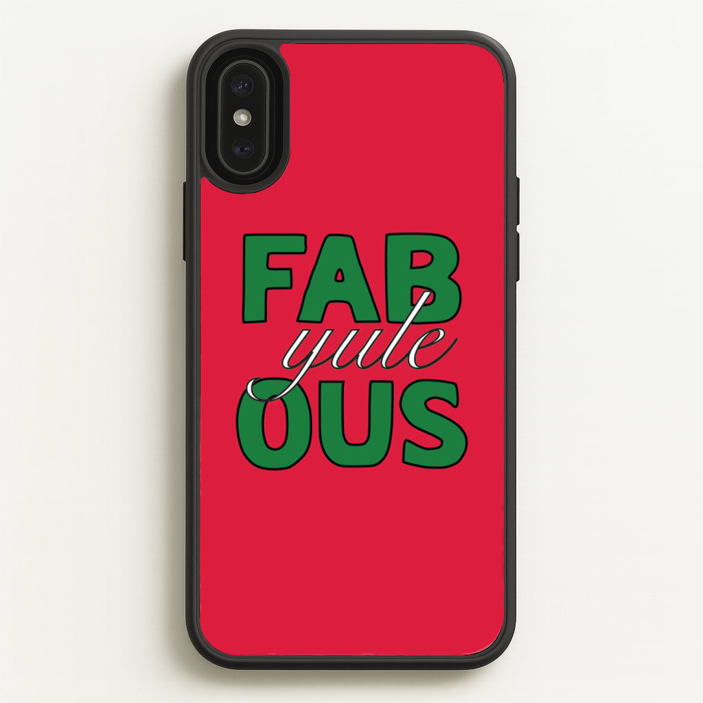 Fab-Yule-Ous Red - Christmas Puns  - Christmas Puns Phone Case for iPhone XS Max