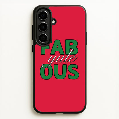 Fab-Yule-Ous Red - Christmas Puns  - Christmas Puns Phone Case for Galaxy A56