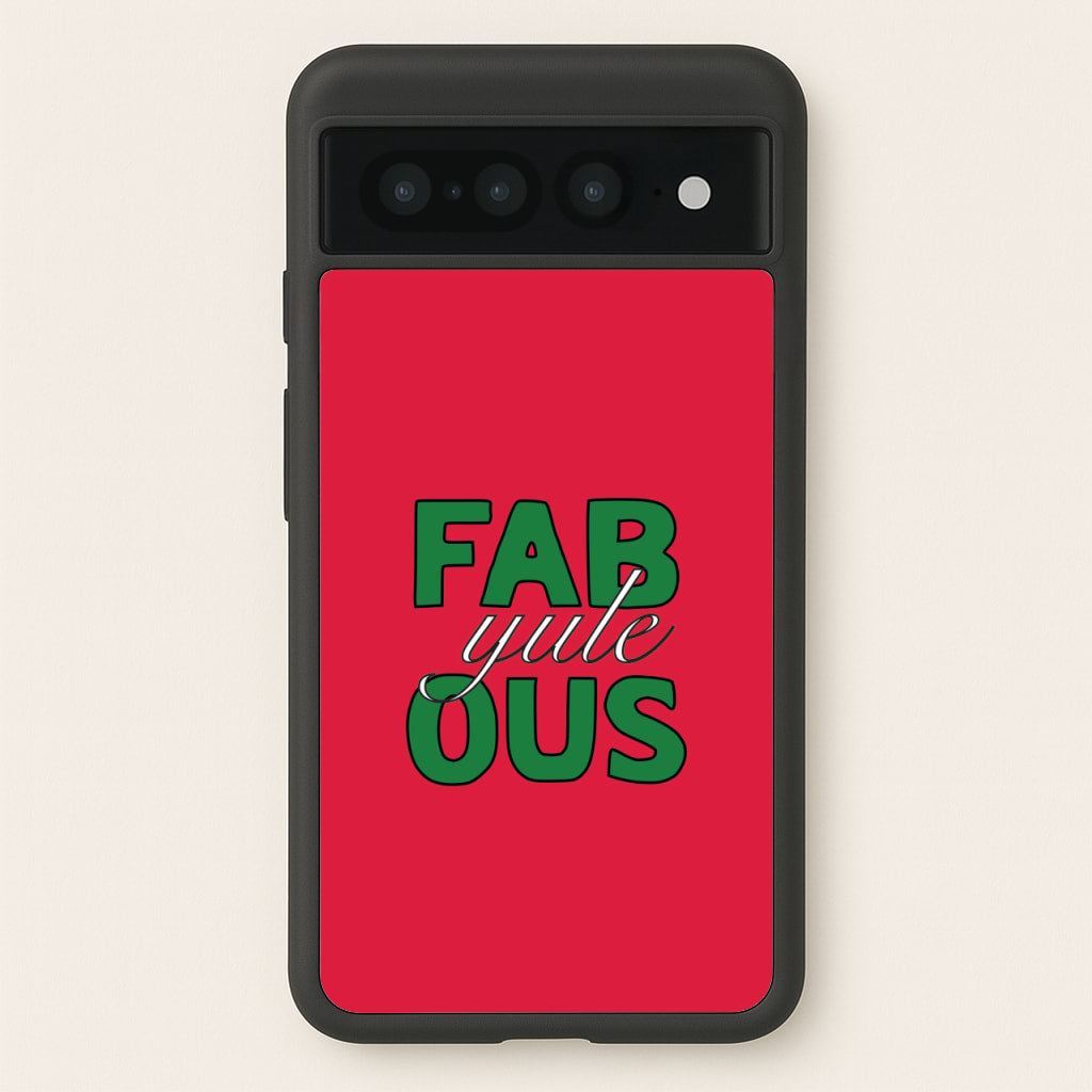 Fab-Yule-Ous Red - Christmas Puns  - Christmas Puns Phone Case for Google Pixel 7 Pro