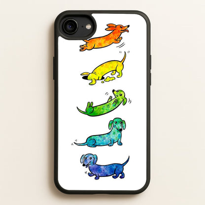 Watercolor Rainbow Dachshunds  -  Phone Case for iPhone 6 / 7 / 8 / SE