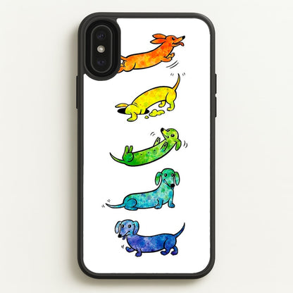 Watercolor Rainbow Dachshunds  -  Phone Case for iPhone XS Max