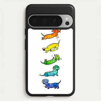 Watercolor Rainbow Dachshunds  -  Phone Case for Google Pixel 9 Pro XL