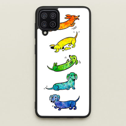 Watercolor Rainbow Dachshunds  -  Phone Case for Galaxy A12