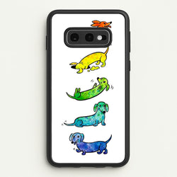 Watercolor Rainbow Dachshunds  -  Phone Case for Galaxy S10e