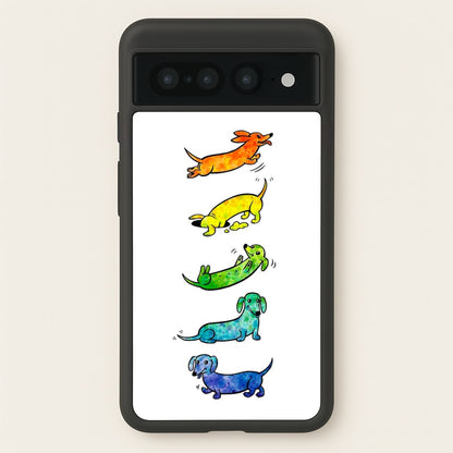 Watercolor Rainbow Dachshunds  -  Phone Case for Google Pixel 7 Pro