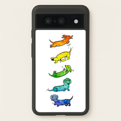 Watercolor Rainbow Dachshunds  -  Phone Case for Google Pixel 8