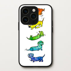 Watercolor Rainbow Dachshunds  -  Phone Case for iPhone 14 Pro