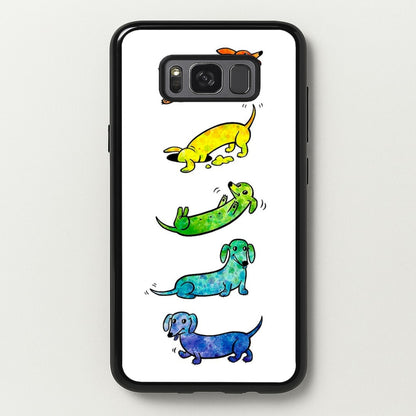 Watercolor Rainbow Dachshunds  -  Phone Case for Galaxy S8 Plus