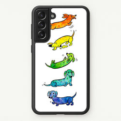 Watercolor Rainbow Dachshunds  -  Phone Case for Galaxy S21