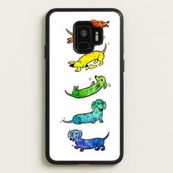 Watercolor Rainbow Dachshunds  -  Phone Case for Galaxy S9