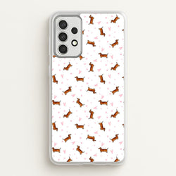 Dachshund Pattern - White  -  Phone Case for Galaxy A52 / A52s