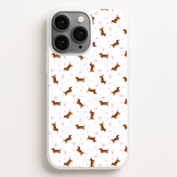 Dachshund Pattern - White  -  Phone Case for iPhone 11 Pro