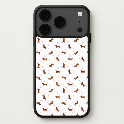 Dachshund Pattern - White Phone Case for iPhone 17 Pro
