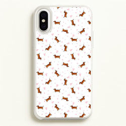Dachshund Pattern - White  -  Phone Case for iPhone XS Max