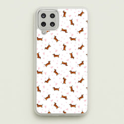 Dachshund Pattern - White  -  Phone Case for Galaxy A12