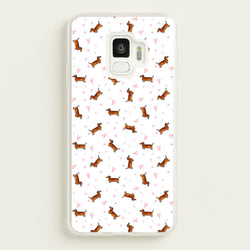 Dachshund Pattern - White  -  Phone Case for Galaxy S9